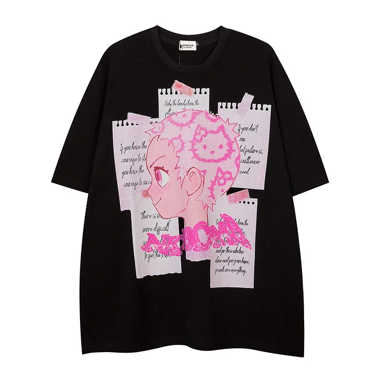 thumbnail image 1 of Hello Kitty-Camiseta holgada de manga corta con estampado creativo de dibujos animados para niñas, camisetas de estilo Hip Hop, Top deportivo transpirable para niños nuevos, 1 of 4