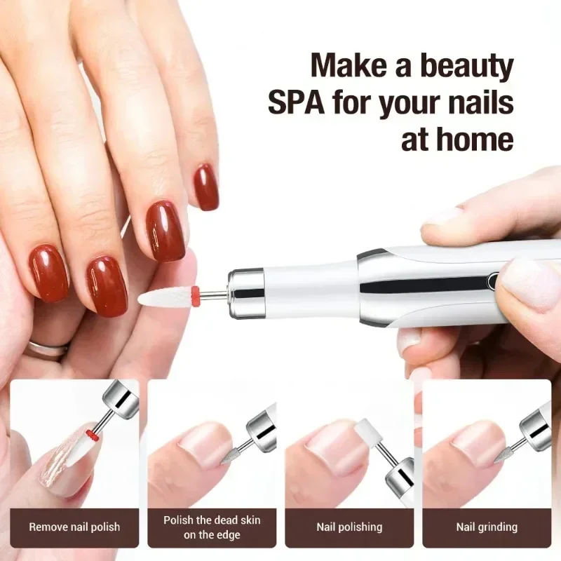 Electric Nail Drill Machine Set Pedicure Grinding Equipment Mill For Gel Nail Polish Manicure Professional Nail Polishing Tool 2