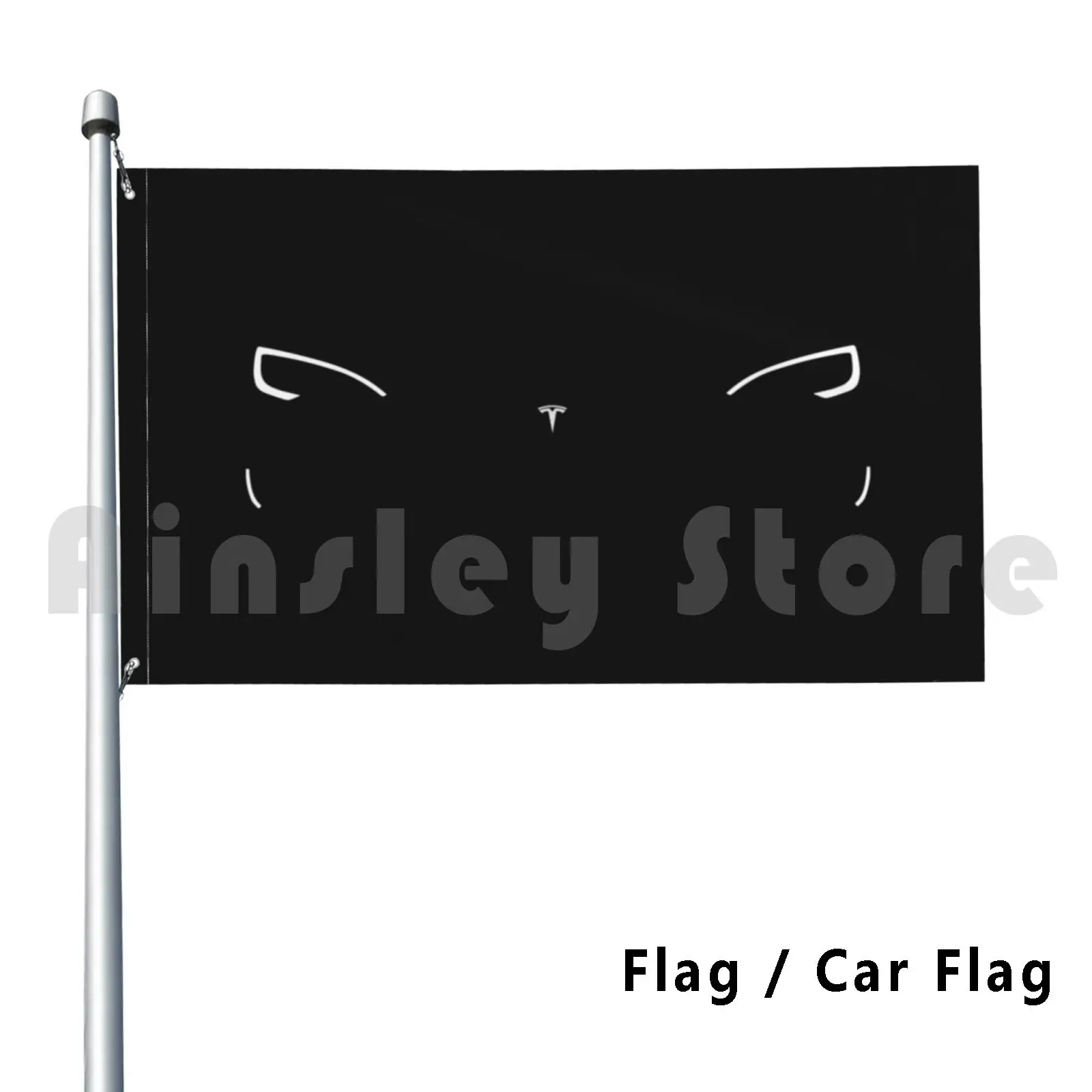 Tesla Model S Faro Anteriore-Tesla Car Flag Car Flag Stampa Personalizzata Tesla Elon Musk Cybertruck Elon Musk