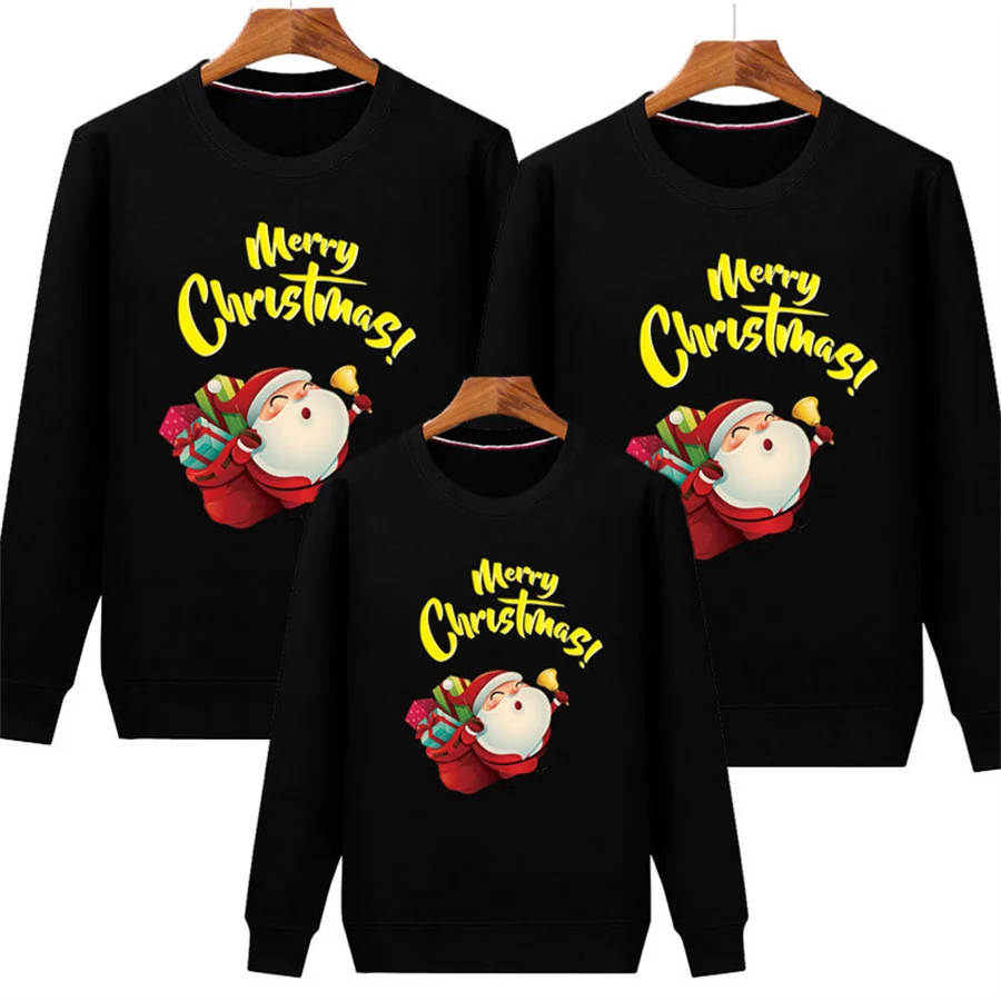 thumbnail image 1 of Sudadera con capucha familiar, conjuntos navideños a juego, ropa cálida para niños, sudadera y suéter de terciopelo, regalo de Papá Noel para adultos y niños, 1 of 5
