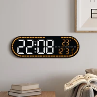 Large Digital Wall Clock Temperature and Date Week Display Electronic LED Table Alarm Clocks Brightness Adjustable 12/24H Format 1