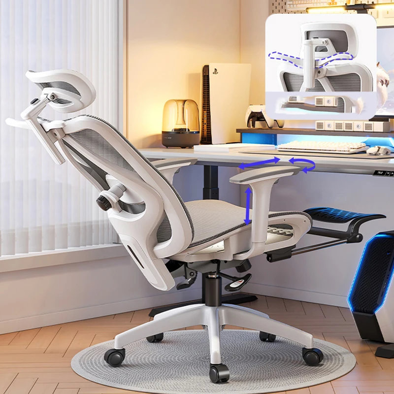 

Modern Office Chair Ergonomic Mesh Dormitory Executive Footrest Handle Elastic Office Chairs Swivel Sedia Ufficio Furniture