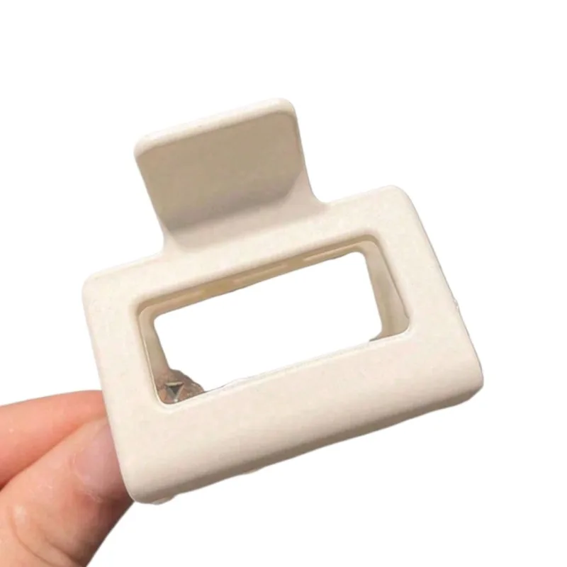 Minimalist Hair Clips - Lightweight Plastic Snap Clip in Black/White/Brown/Khaki, All-Day Hold for Fine to Thick Hair,