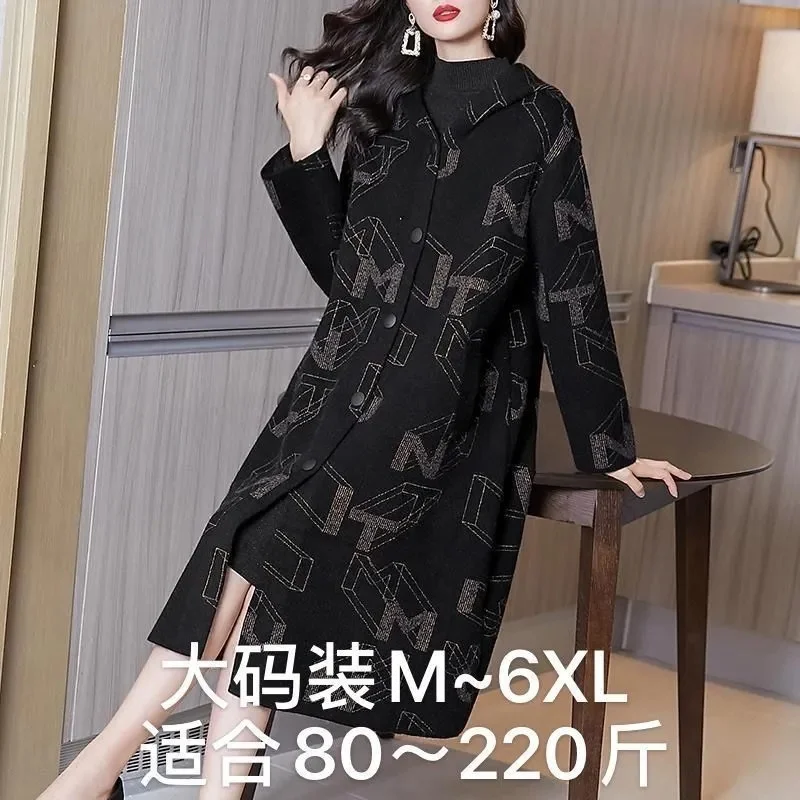 2023 Autumn New Korean Version Loose Slim Thickened Warm Hooded Woolen Coat Medium Length Black Woolen Coat for Commuter Women