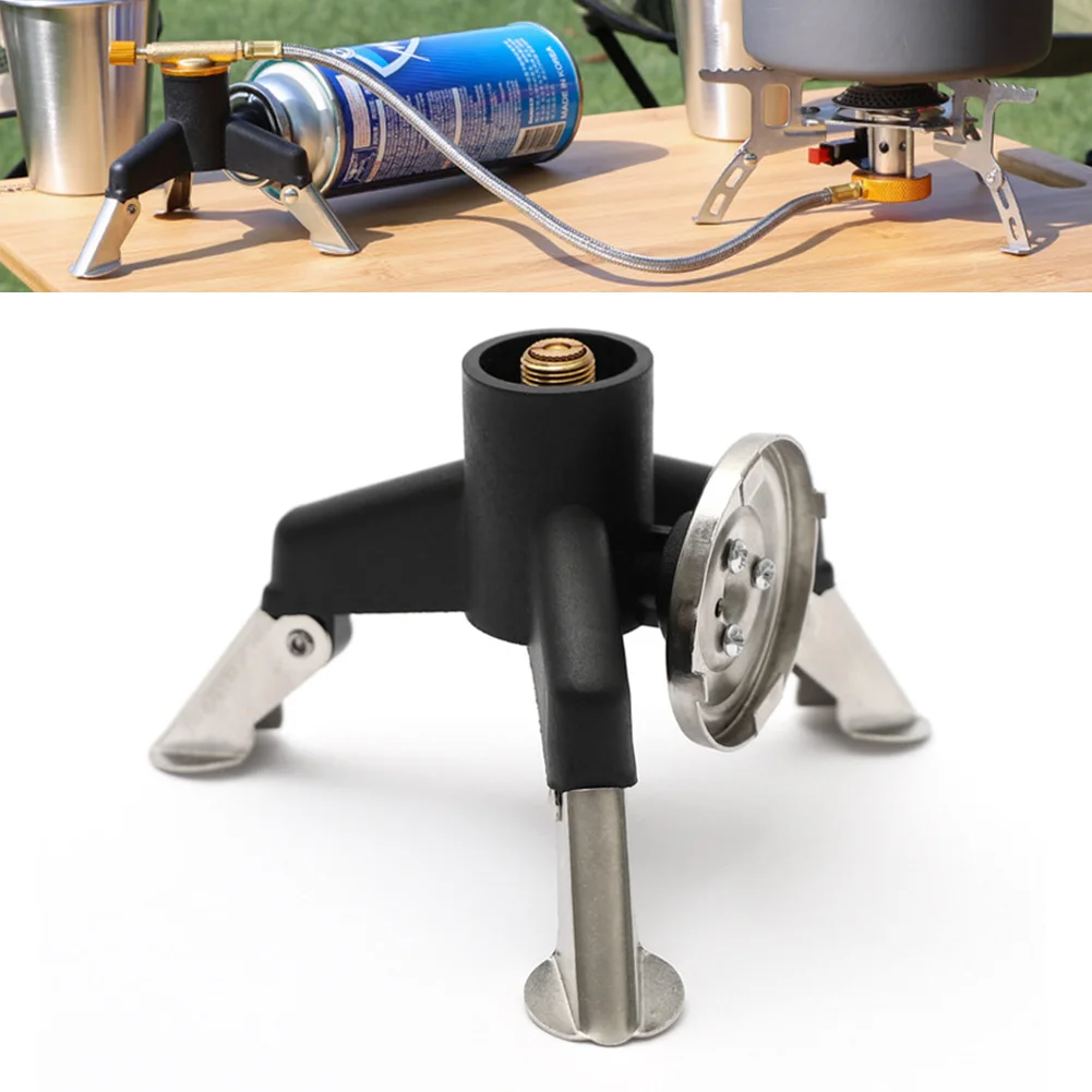 1Pc Three Legs Gas Tank Adapter Outdoor Tripod Gas Stove Connector Ultralight Tank Stand Adapter Camping Hiking Equipment