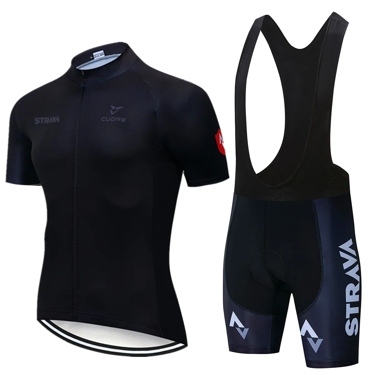 Strava Cycling Jersey Set Summer Short Sleeve Breathable 2023 Men's MTB