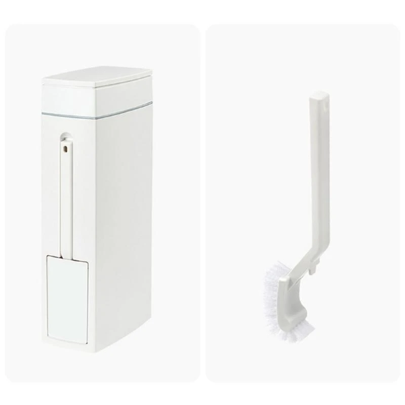 화장실 브러시 홀더가 있는 슬림형 쓰레기통 직사각형 현대식 쓰레기통 욕실