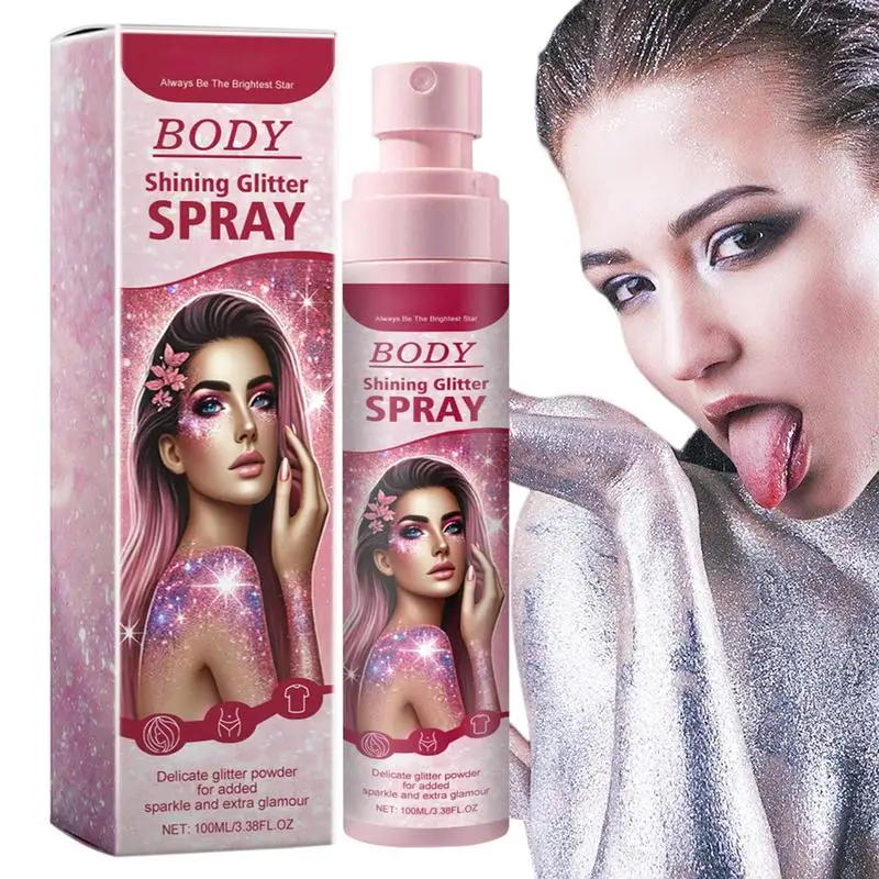 Shimmery Spray Shiny Glitter Spray Hair Shimmery Glitter Spray Hair And Body Washable Temporary Hair Body Glitter Color Spray 2