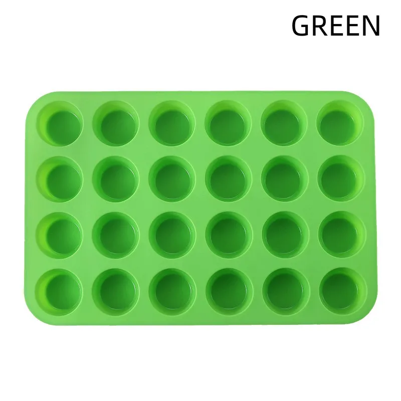 Silicone Mold Baking Tools 24 Even round Muffin Cups Kitchen Baking Pan Cake Mold