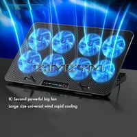 Laptop Cooling Pad with 8 Fans Dual USB Port Foldable Laptop Cooler Base Notebook Stand Adjustable Speed For Heat Dissipation - Image 2