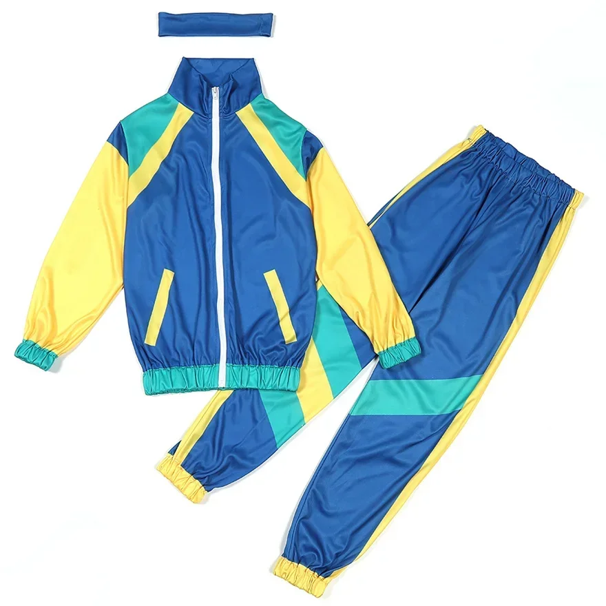 Children Carnival Hippie Cosplay Vintage Party 70s 80s Rock Disco Outfits Stage Performance Baseball Suit Kids Halloween Costume