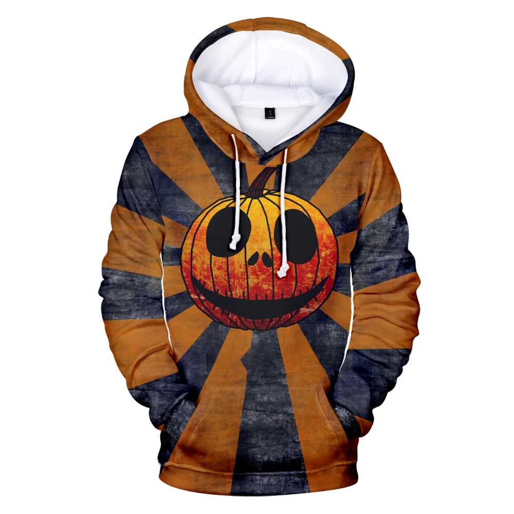

Sudadera con capucha para hombre, con estampado 3D de cabeza de calabaza de Halloween, chaqueta informal de calle para hombre/ni