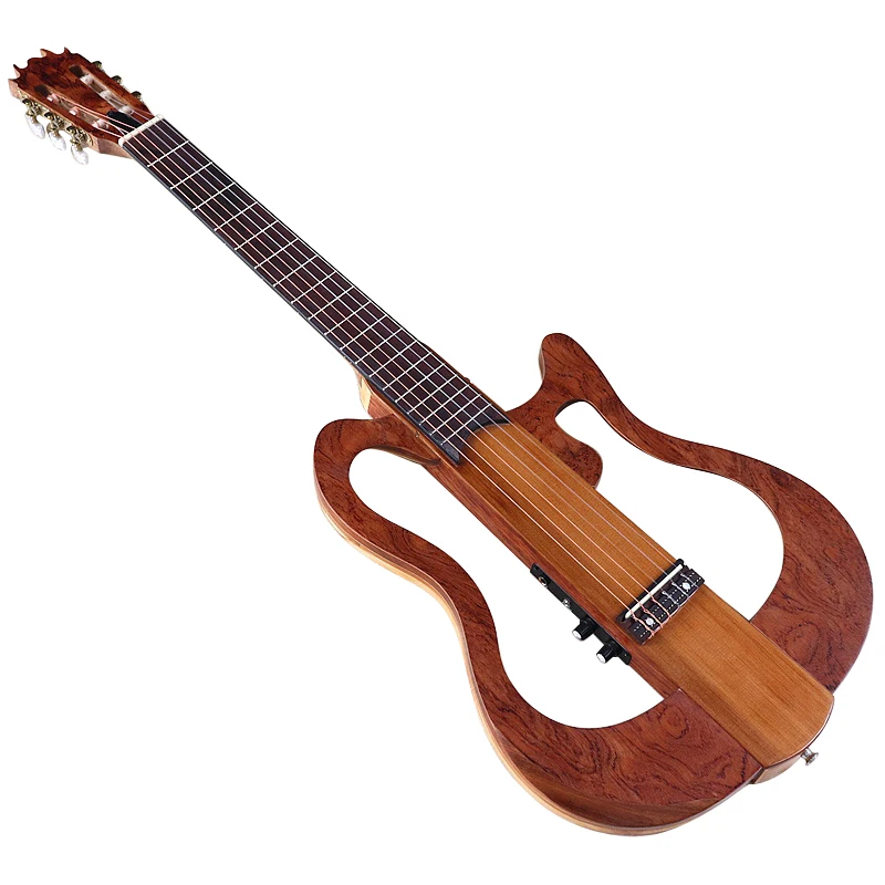 39 Inch Silence Classical Guitar 6 String Full Canada Maple Wood Body One Side Foldable classical guitar