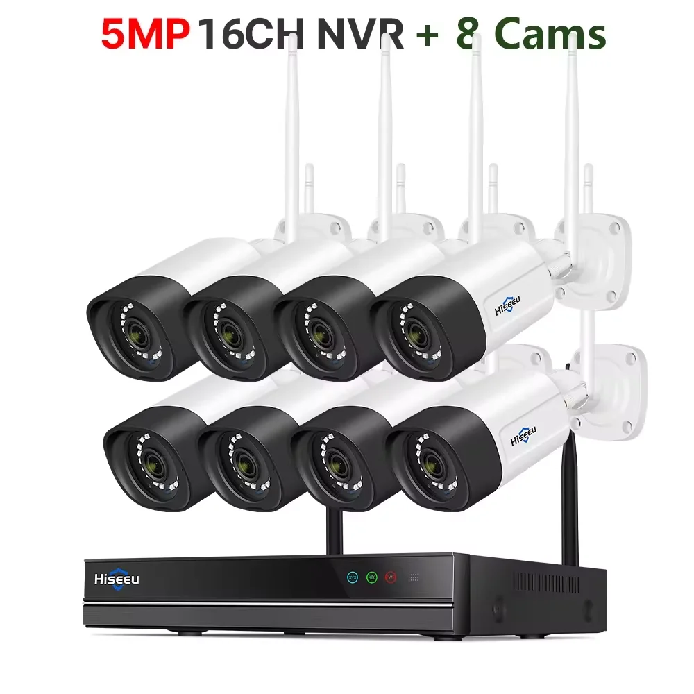 Hiseeu H.265 16CH NVR 5MP واي فاي نظام كاميرا مراق...