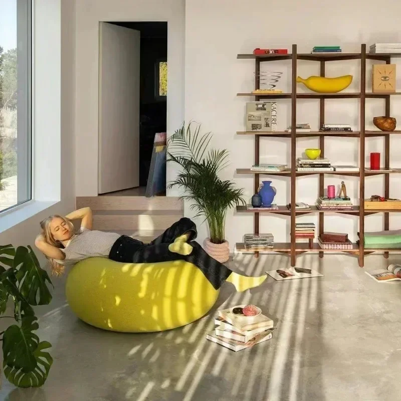 Divano Donut Rotondo Pigro Sedile singolo Casa Soggiorno Divano semplice Advanc Bella sedia per il tempo libero Elegante morbido sulla pelle traspirante - immagine 2
