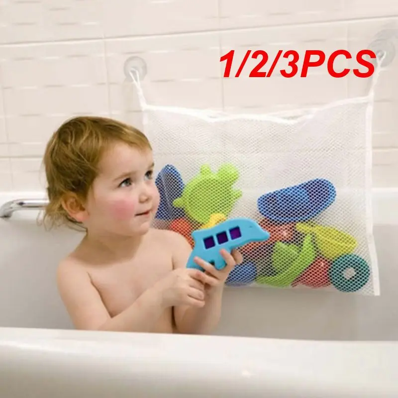 Storage Bag Eco-Friendly Baby Bath Bathtub Toy Mesh Storage Bag Suction Cup Mesh Bag Kinds Shower Toy Storage Organizer 1/2/3PCS
