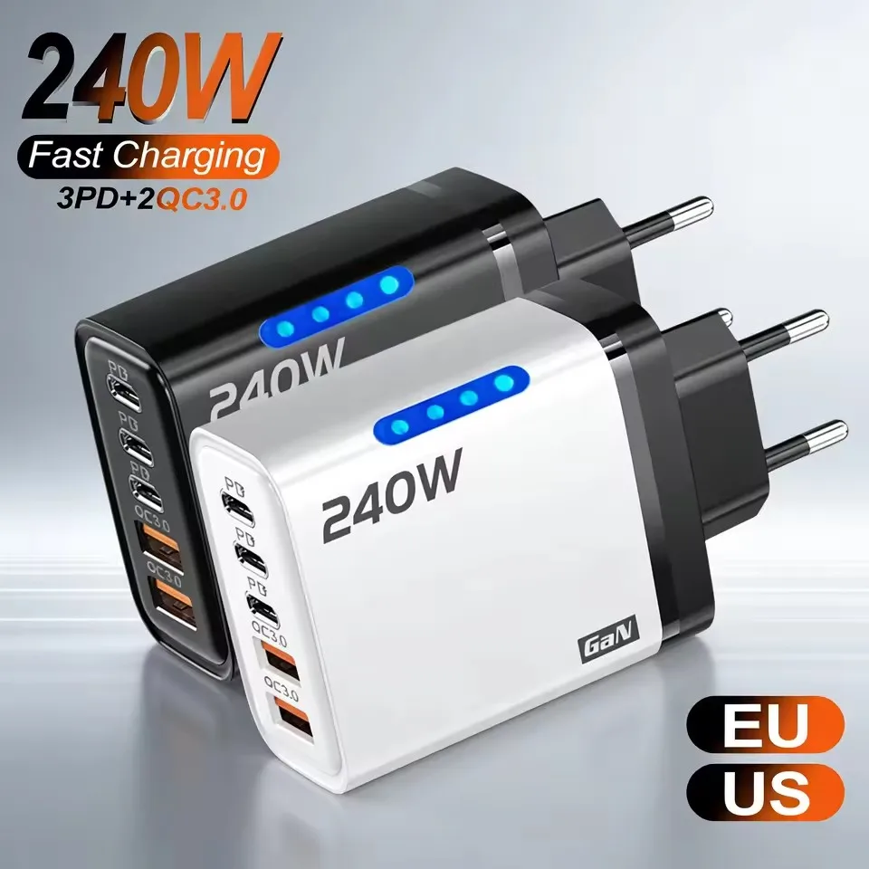 รูปสินค้า 5 Port Fast Charger 240W พร้อม LED Indicator
