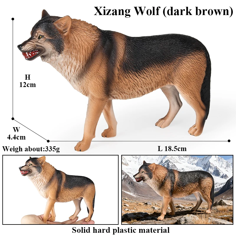 Oenux Großformatige Wilde Tierfiguren Wolf Modelle Actionfiguren Sammlung Massives PVC Hochwertige Heimdekoration Spielzeug Geschenk – Detail 2