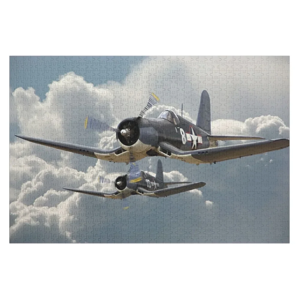 

F4U Corsair Jigsaw Puzzle Personalized Photo Gift Name Wooden Toy Jigsaw Pieces Adults Puzzle