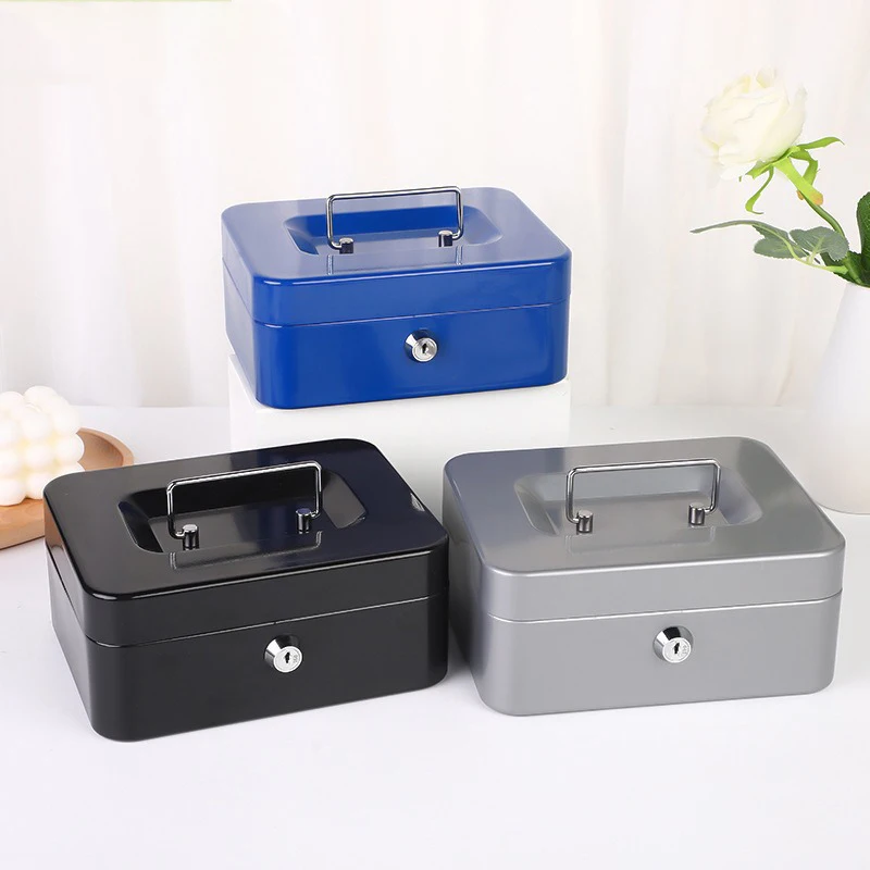 Portable Mini Key Safe Money Box Steel Piggy Bank Sturdy Lockable Coin Box Cash Storage Hidden For Home Store Suitcase
