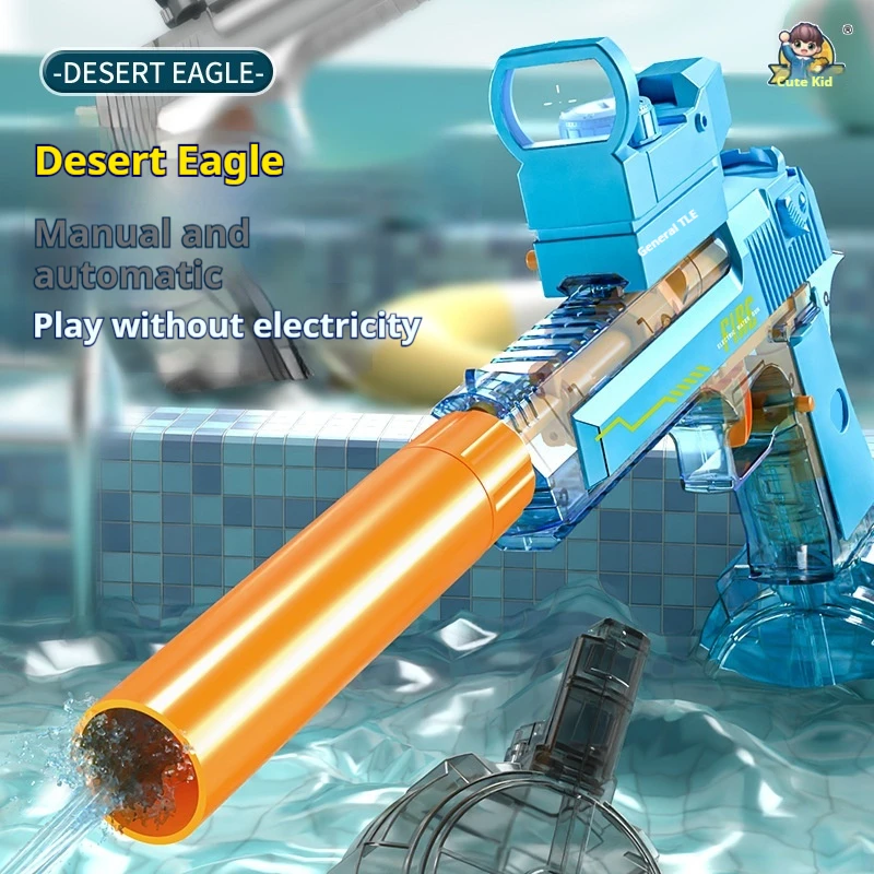 Electric Burst Water Gun Desert Eagle Squirt Toy Powerful Water Blaster Pistols Children Toys Automatic Pistol Guns Summer Toys 4