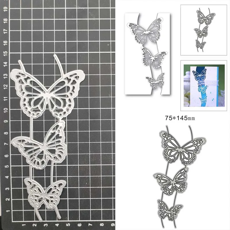 

Butterfly Border Metal Cutting Dies Stencil Scrapbook Album Stamp Paper Card Embossing Decor Craft Knife Mould