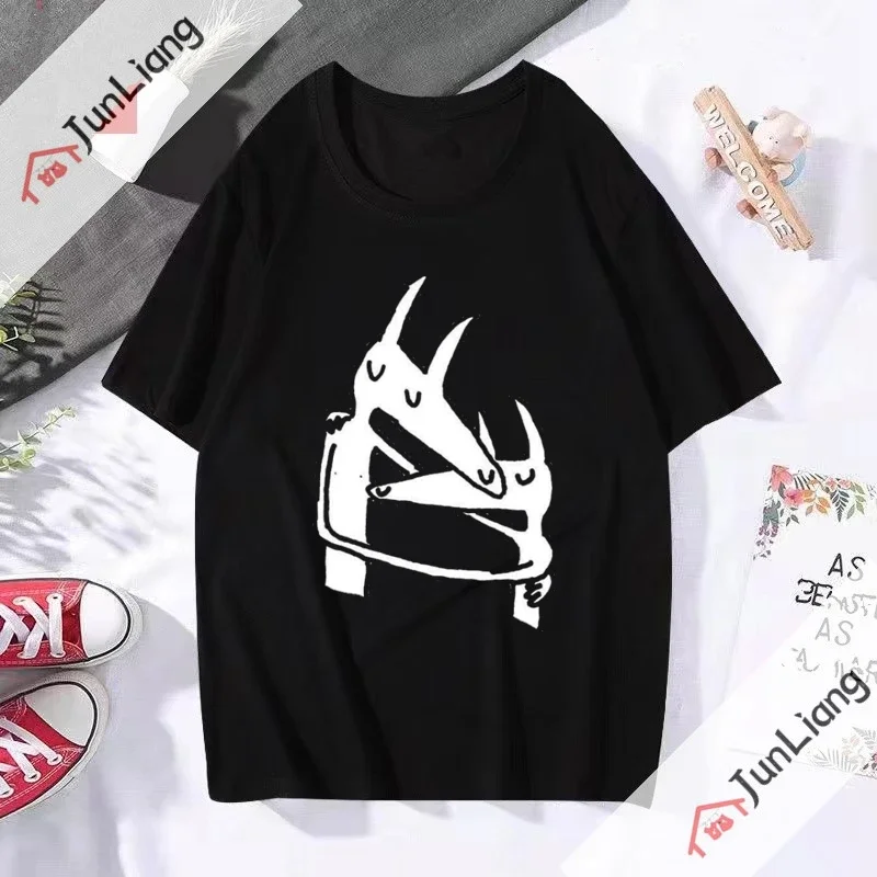 Reposacabezas de banda de música para asiento de coche, Unisex DMN Camiseta clásica, camiseta de manga larga, camisa negra de cuello redondo de verano