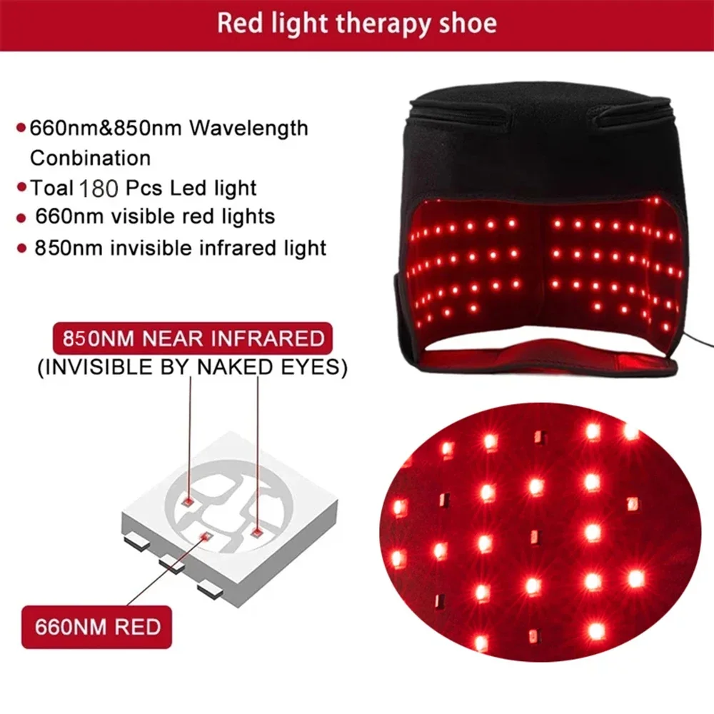 180Pcs Red Light Hair Regrowth Cap 660nm&850nm Near-infrared Light Reduces Oiliness Strengthen Hair Roots Anti-Hair Loss Hat