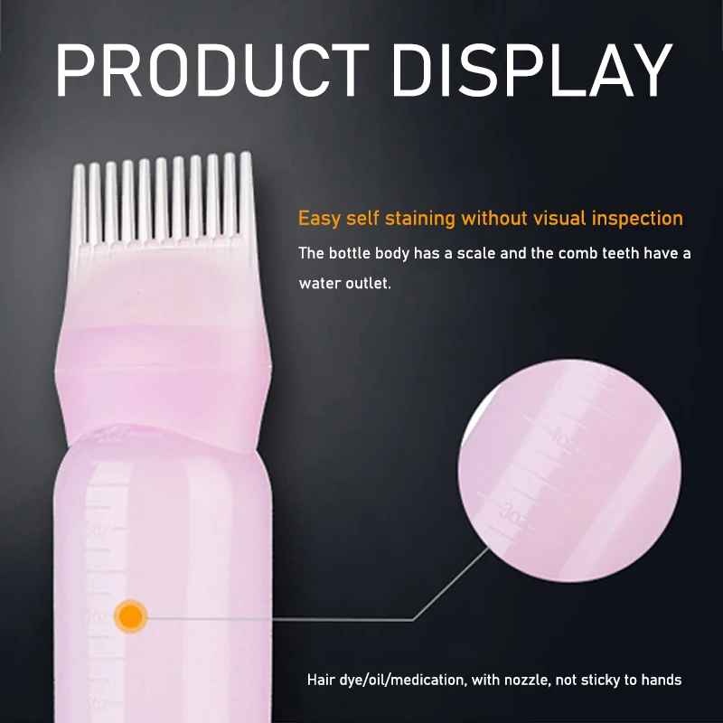 Hair Dye Applicator Brush Bottles 3 Colors Dyeing Shampoo Bottle Oil Comb Coloring Styling Tools