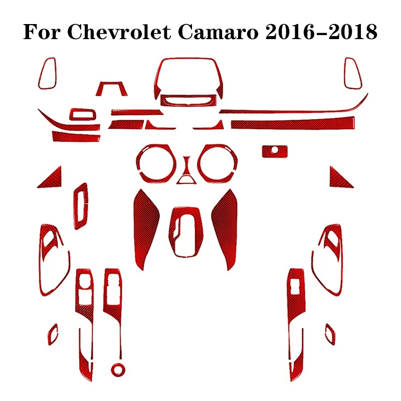 

For Chevrolet Camaro Models With 8-Inch Touch Screen 2016-2018 Carbon Fiber Red Stickers Car Interior Decorative Accessories