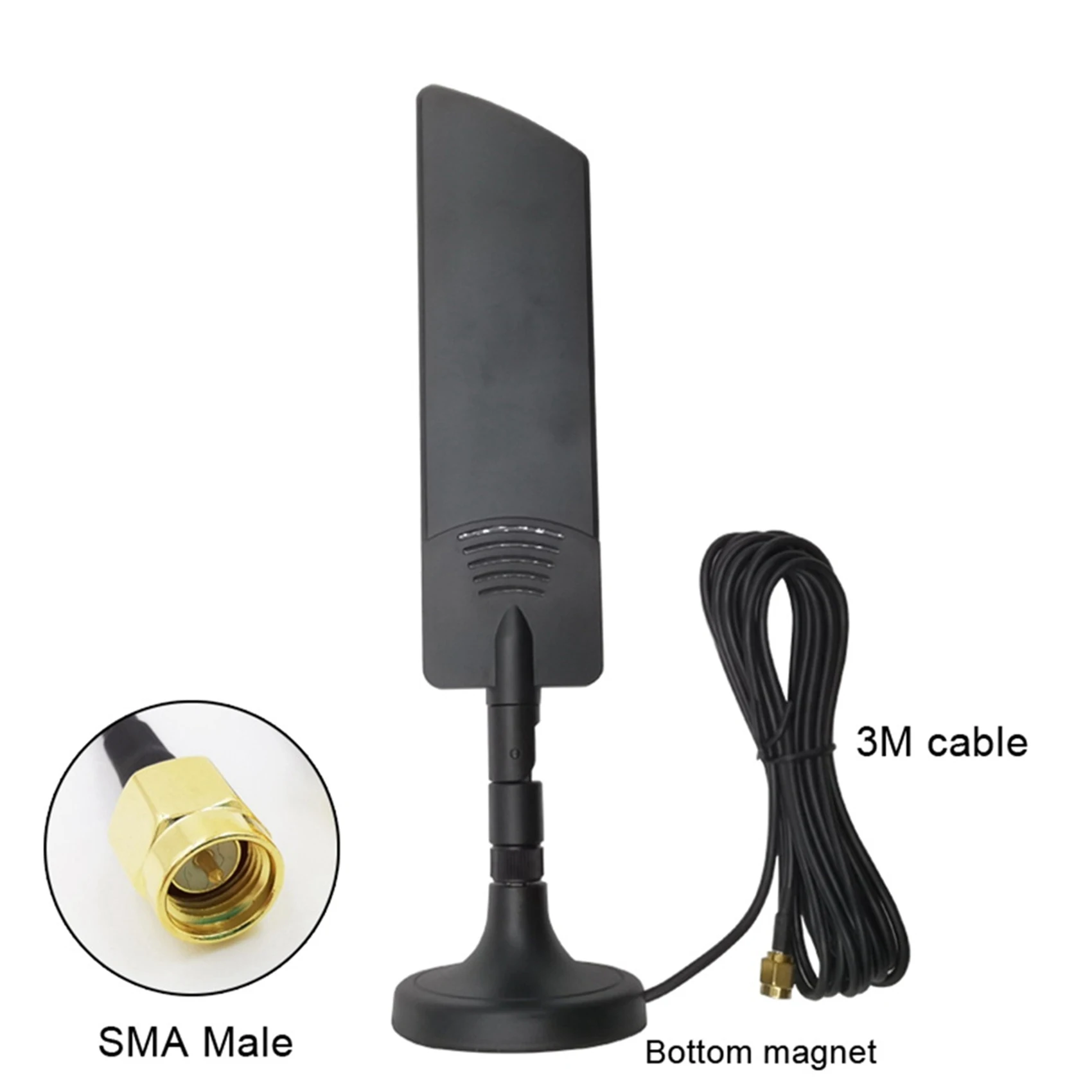 Newest 600-6000Mhz Flexible Fold Wireless Router 2G 3G GSM GPRS 4G 5G High Gain 40 DBi LTE Signal Booster WIFI Antenna Black A