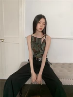 CHEERART – haut court à fleurs vintage pour femmes, sans manches, vert, vêtements de créateur, vêtements de luxe 4
