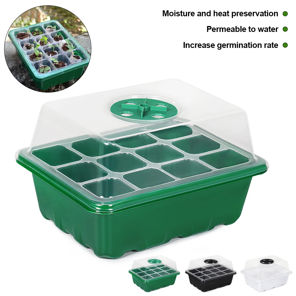 6/12Holes Seedling Trays Seed Starter Tray Adjustable Ventilation Humidity Seedlings Germination Tray For Seeds Growing Starting seed starter tray seedling tray