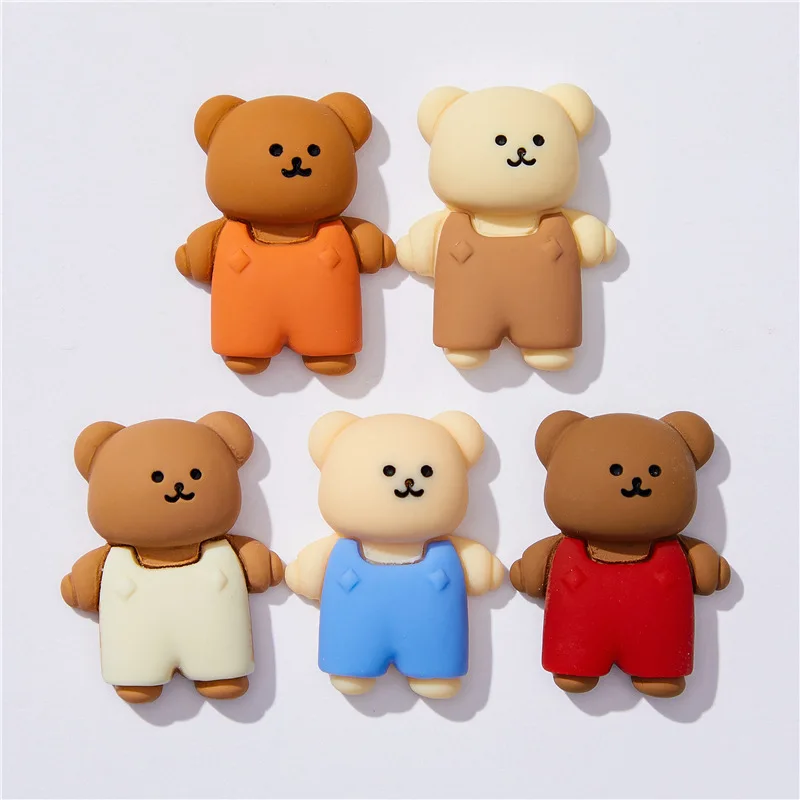 

10pcs Cartoon Bear Resin Figurine Flatback Cabochon Kawaii DIY Embellishments Accessories Phone Case Water Cup Patch Decor