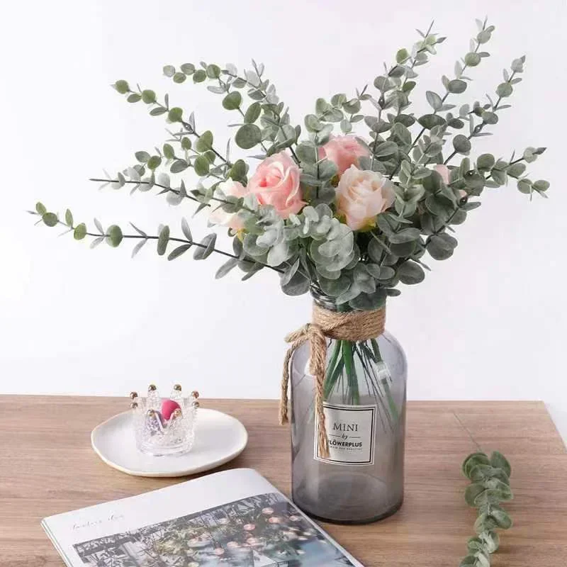 Eucalyptus Artificial Leaves Greenery Wedding Branches Christmas Decorations Fake Plants Nata 2024  Living Room Decoration 1