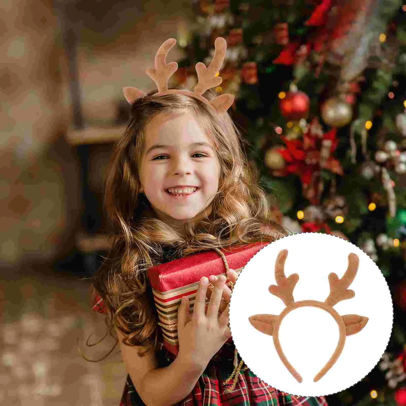 

Christmas Antler Headdress Hair Hoop Child Headband Reindeer Hairband Cloth Kids