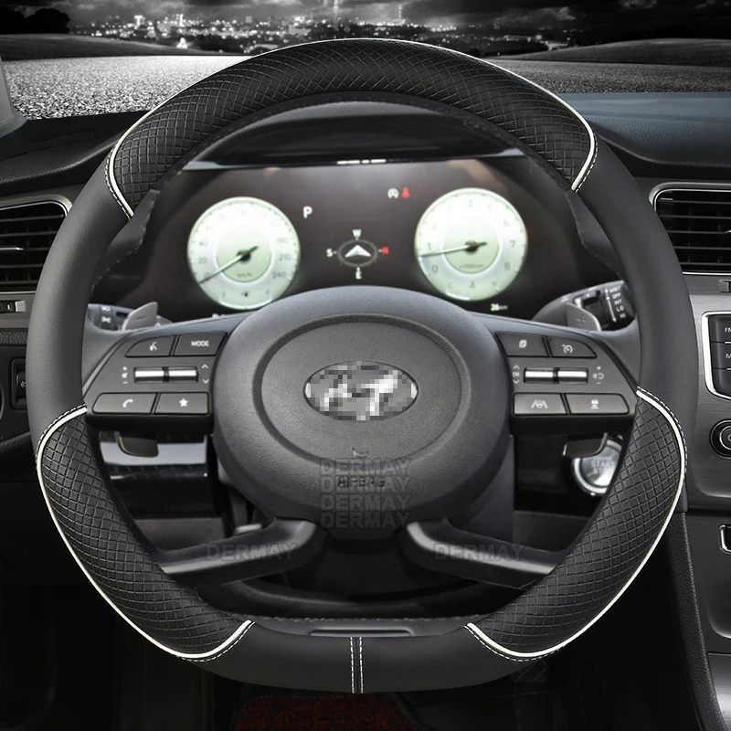 Steering Wheel Cover PU Leather Auto Accessories for Hyundai i20 i30 i40 ix35 ix25 Tucson Accent Kona Sonata Coupe Santa fe
