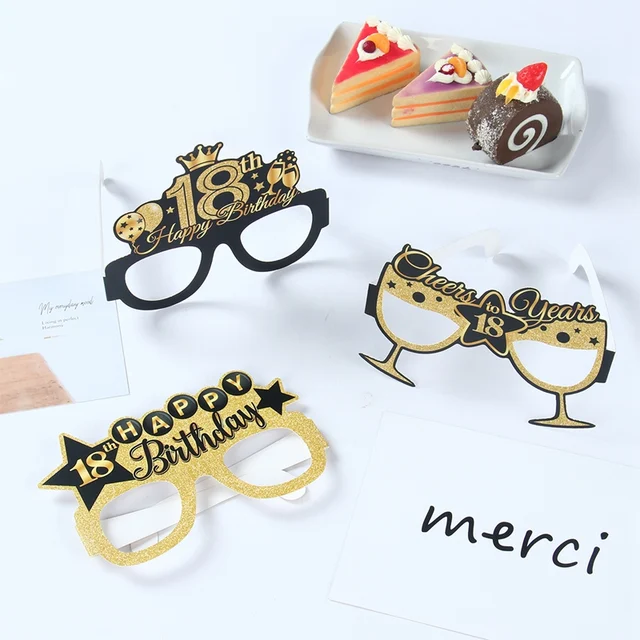 6 Occhiali Di Carta Per 30° Compleanno - Accessori Festa, Cabina Fotografica, Decorazioni Divertenti - Foto 10