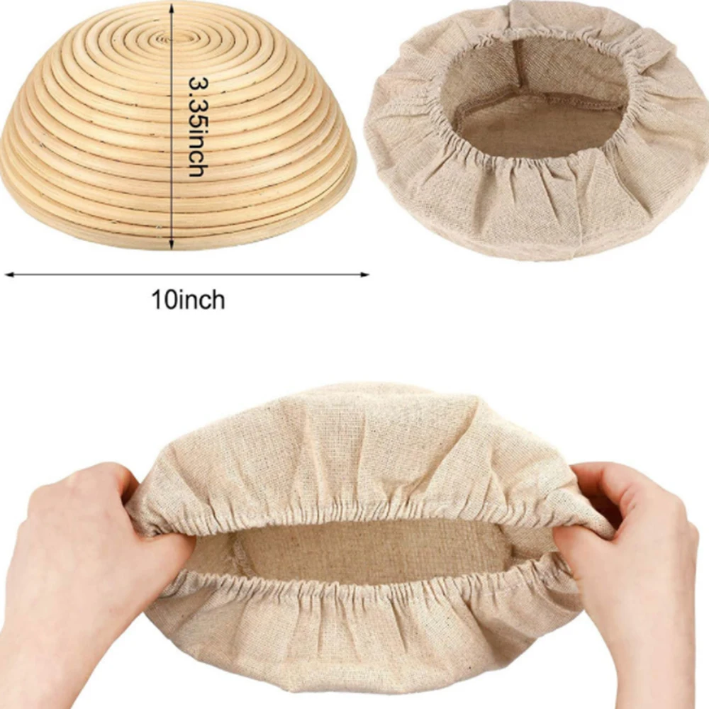 Fermented Linen Cloth Cover Round Rattan Bread Proofing Basket Cloth Liner Dough Banneton Flax Cover Bag