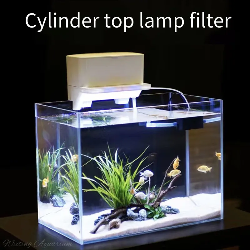 Title 2, Aquarium desktop small fish tank hanging circul...