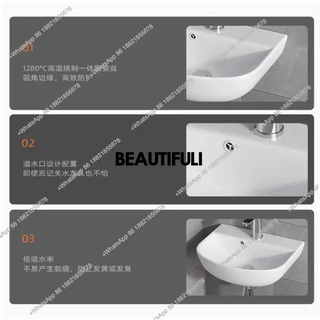 อ่างล้างหน้าติดผนังขนาดเล็ก R Mini, อ่างล้างหน้าในห้องน้ำ, อ่างล้างหน้าขนาดเล็ก, อ่างล้างหน้าแบบแขวน 3