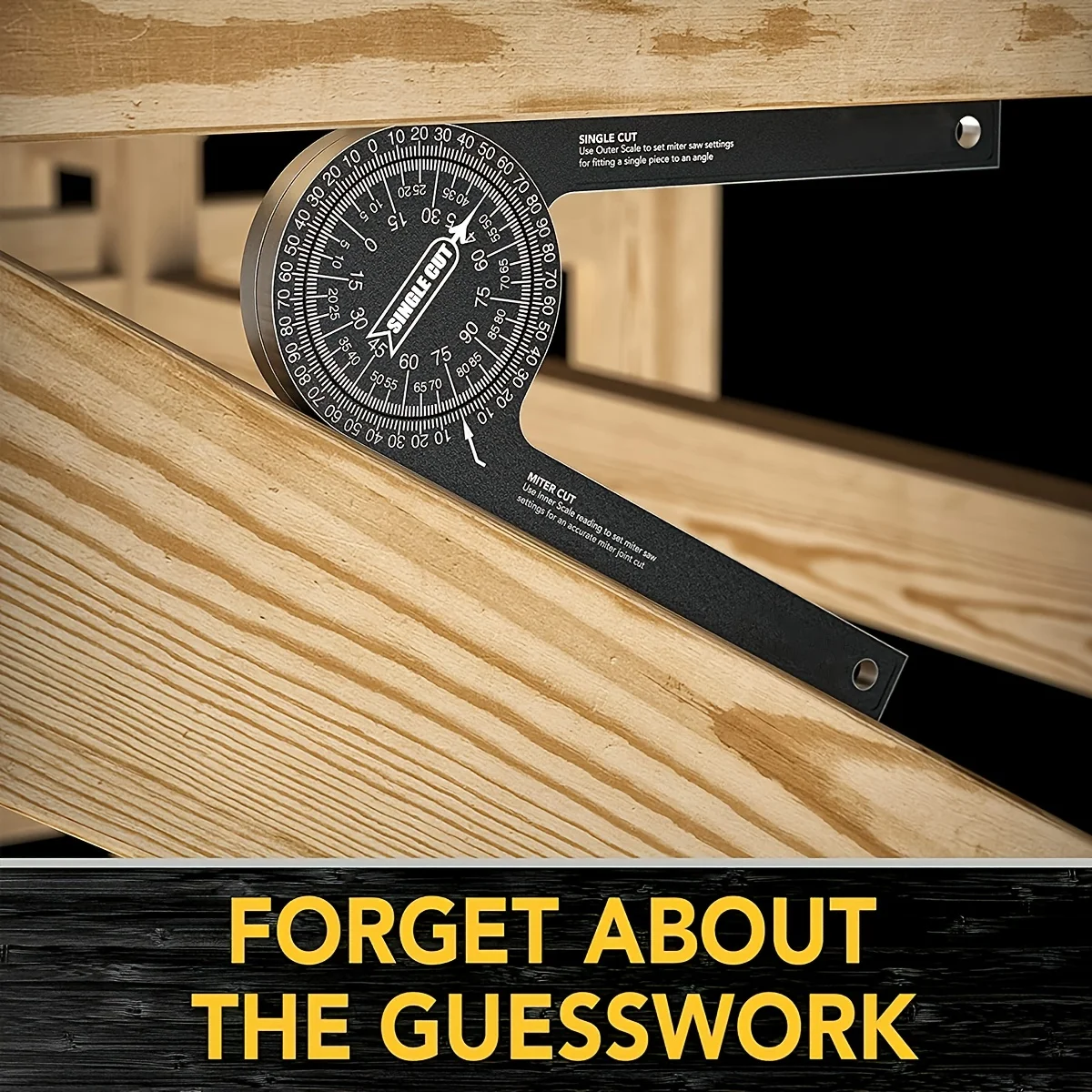 Professional Miter Saw Saw Protractor 7-Inch Inch Angle Finder Precision Laser Engraved Scales Gauge Corner Woodworking