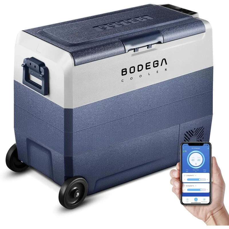 

【Upgraded】 BODEGACOOLER 12 Volt Refrigerator, Car Fridge Dual Zone WiFi APP Control, 64 Quart（60L）-4℉-68℉ Portable Freezer, Car