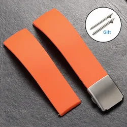 Universal Soft Silicone Quick Release Watch Band - Versatile Wrist Belt Strap - 24mm (Orange)