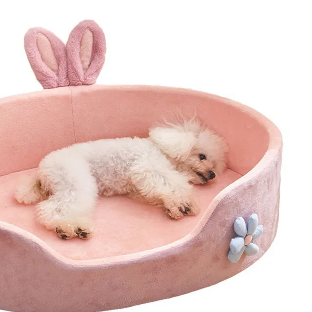 Pink Pet Bed Detachable Washable Dog Sleeping Bed Soft Comfortable Warm Cat Bed For Four Seasons 6