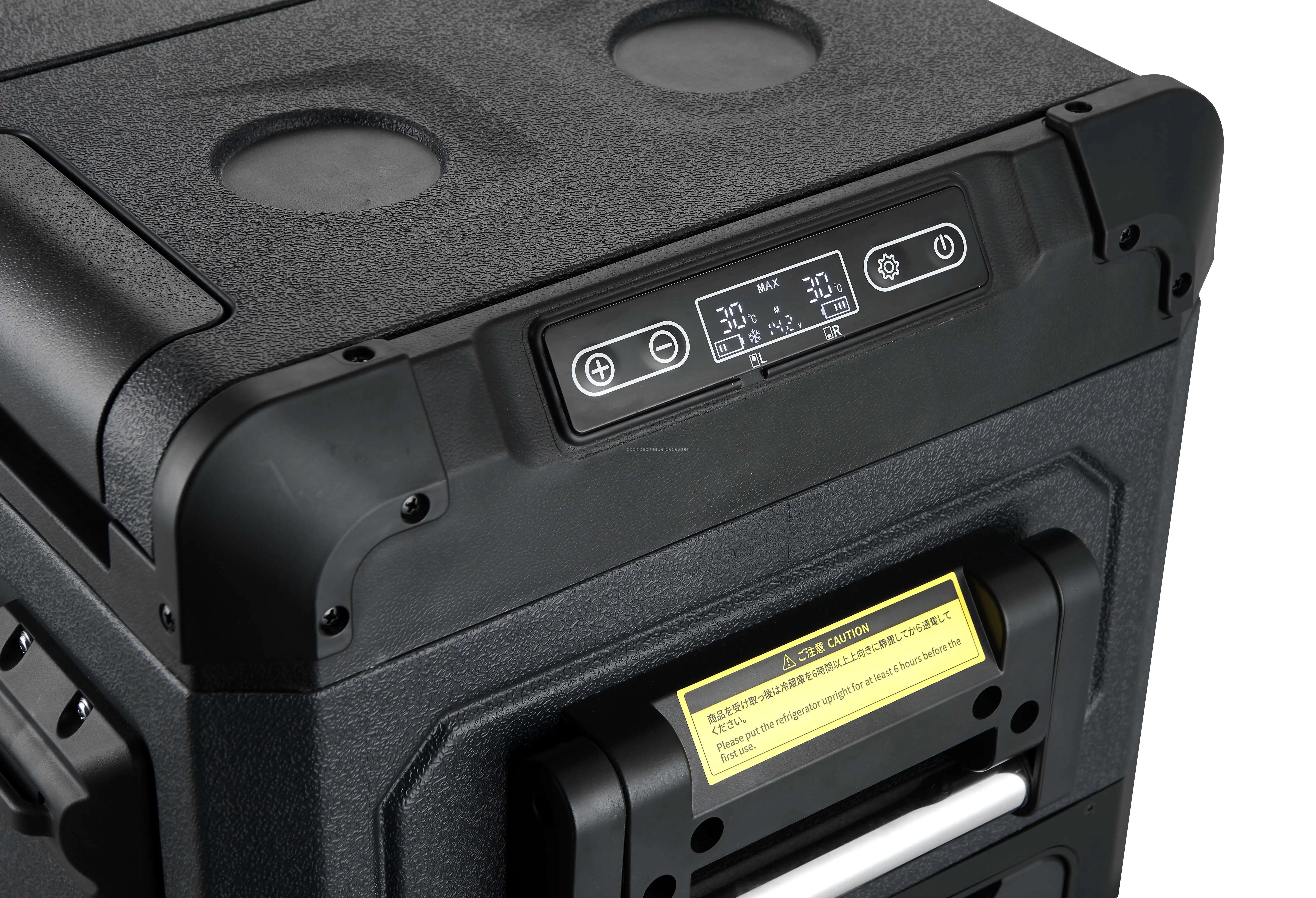 Built-in Batteries 55L Dual-zone Portable Fridge Eurotech Compressor 12V/24V With Trolley And Wheels