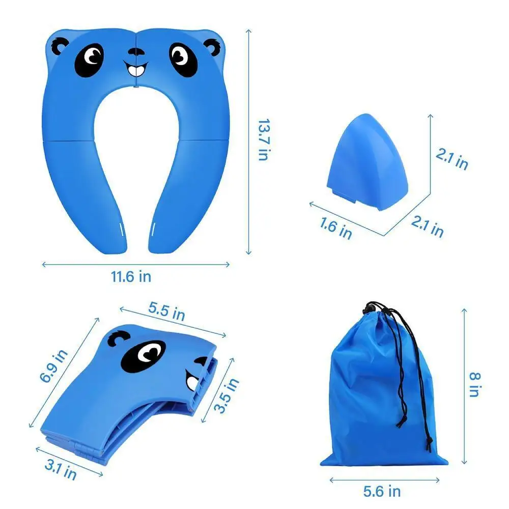Portable Folding Non Slip Silionce Pads Potty Training Seat for Kids Foldable Toddlers Toilet Seat Potty Seat Cover for Travel 3