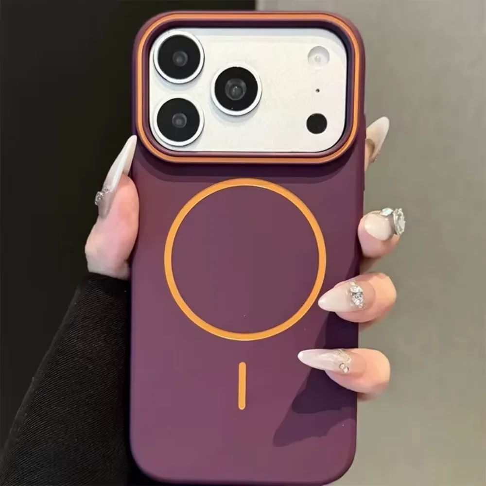 Luxury Shockproof Silicone Soft Phone Case with MagSafe Wireless Charging Capability