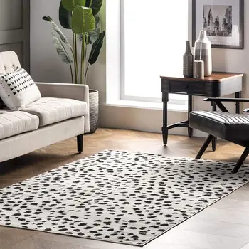 5×8 Beige Leopard Print Area Rug 1