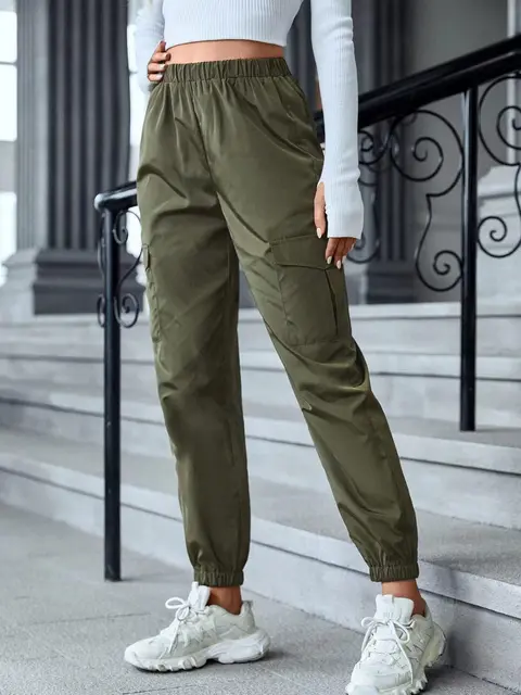 Women's Polyester Work Casual Cargo Pants Pants Temperament